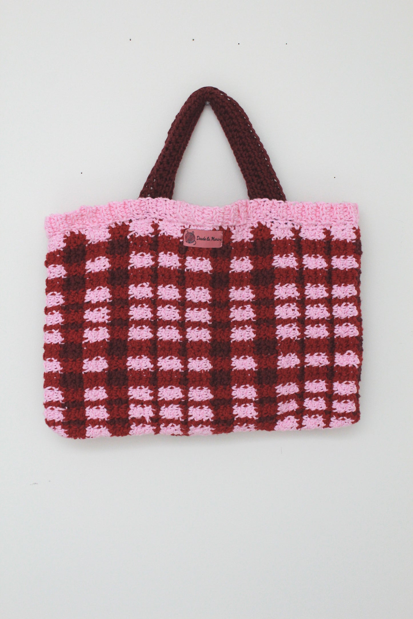 Plaid Pink and Red Bag