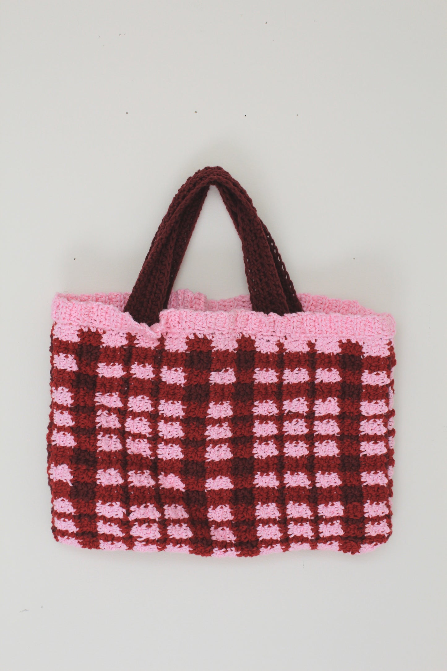 Plaid Pink and Red Bag