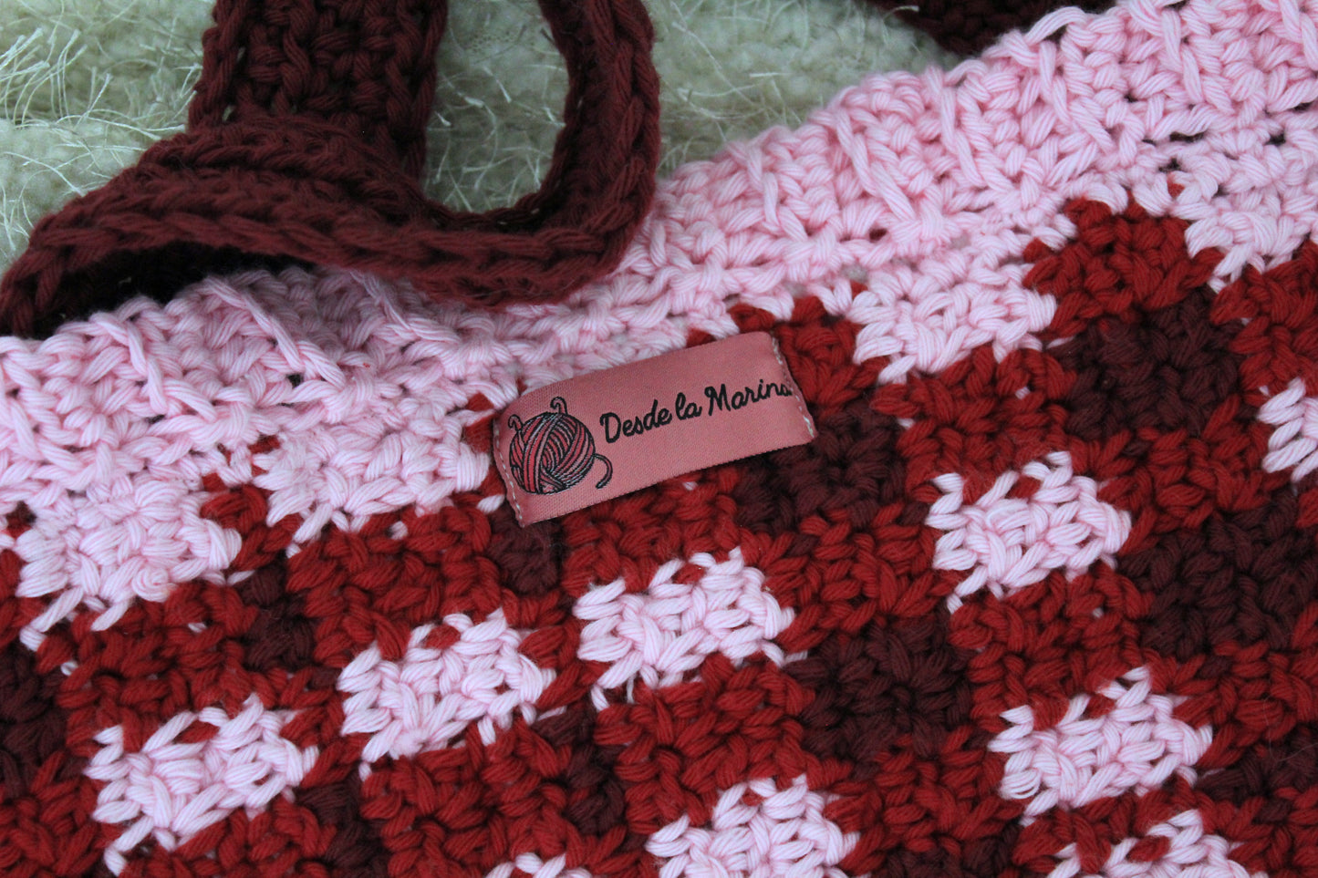 Plaid Pink and Red Bag