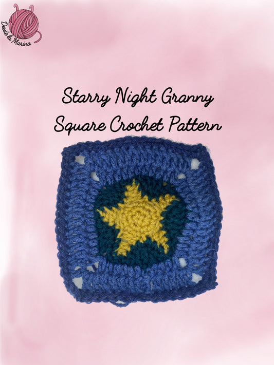 Van Gogh's Starry Night Granny Square - Crochet Pattern